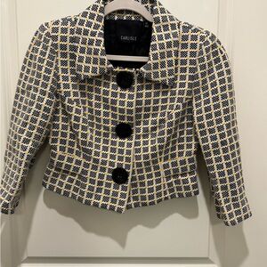 Carlisle Women's Black, Yellow and White Checkered Blazer